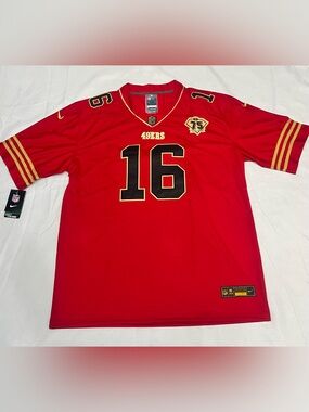 NFL San Francisco 49ers Red #16 Jersey with Gold and Black Trim